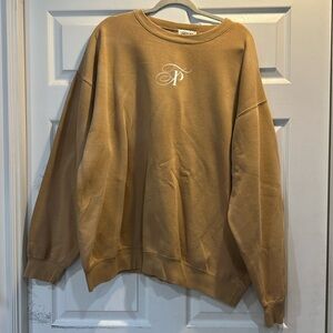 The Post Postie Signature Tan Oversized Logo Sweatshirt XL